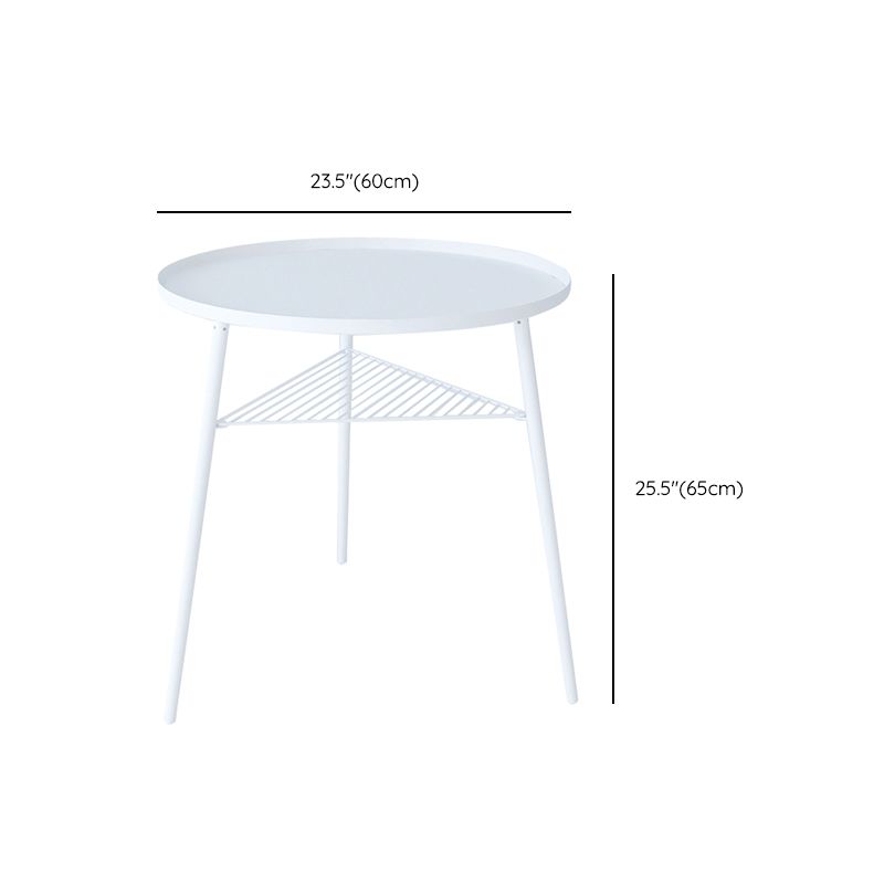 Metal Round 3 Legs End Table Minimalist Tray Top Accent Side Table
