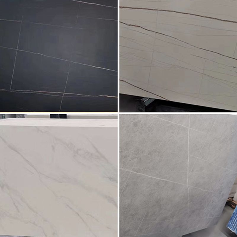 Stone Oval Dining Table Simple White Furniture with Solid Wood Double Pedestal