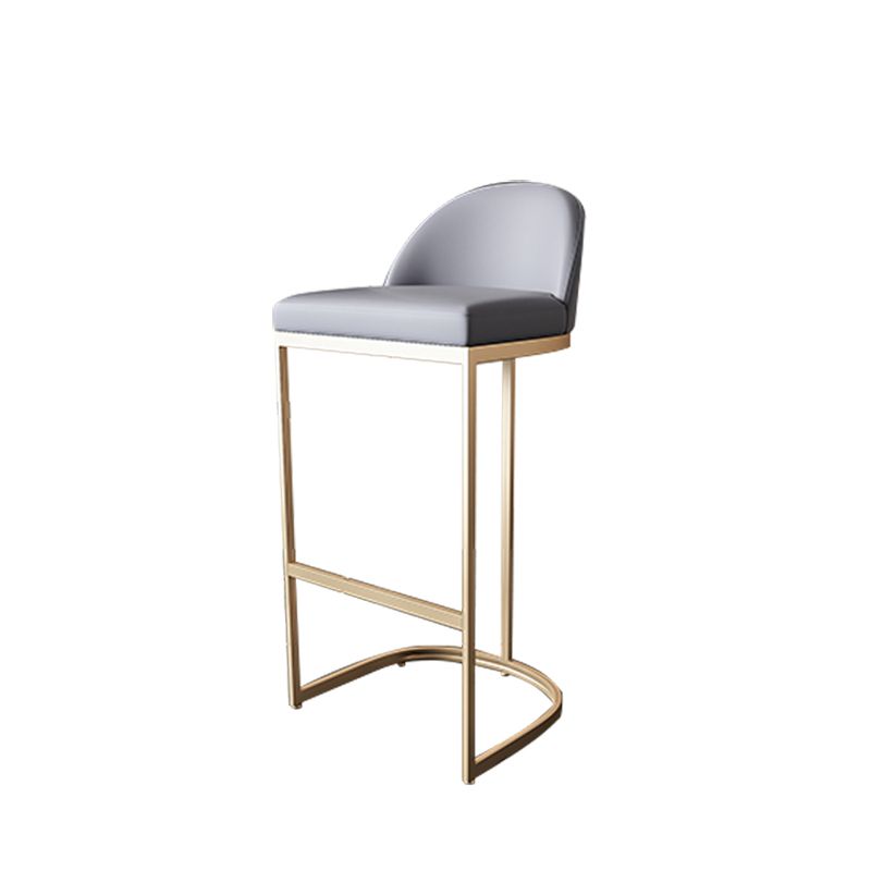 Glam Bar Stools Metal Armless Dining Stools with Gold Metal Base