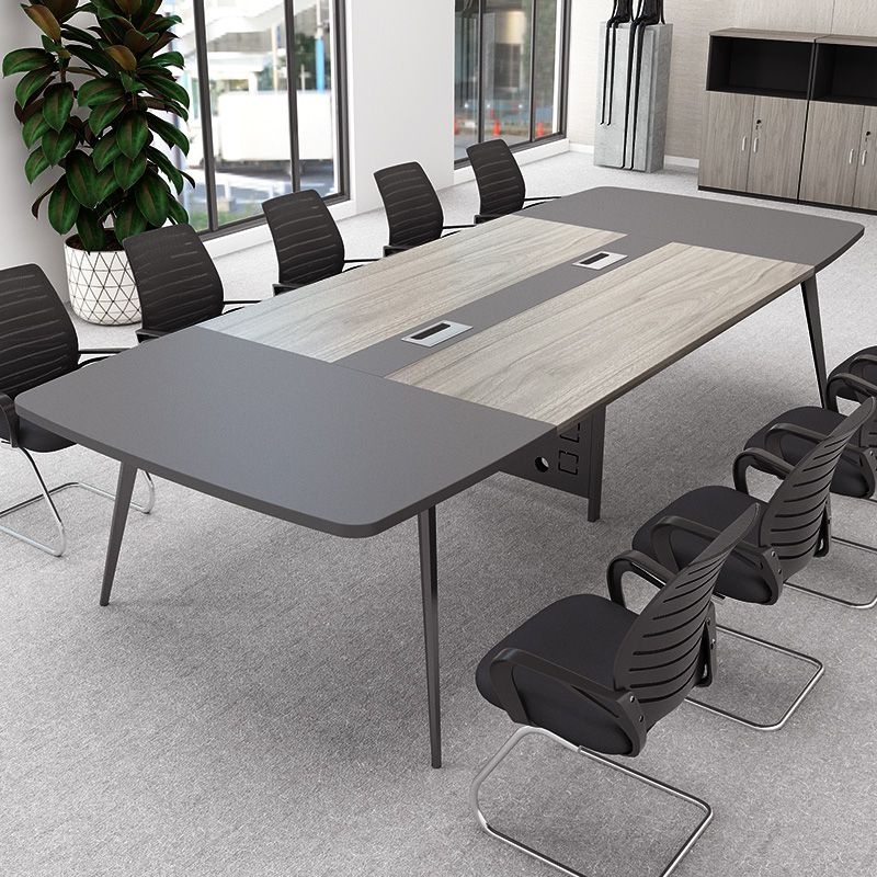 Industrial Rectangle Writing Desk Wood Cable Management Office Desk