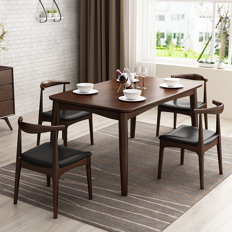Rectangle Wood Dining Table Contemporary Dinner Table with 4 Legs