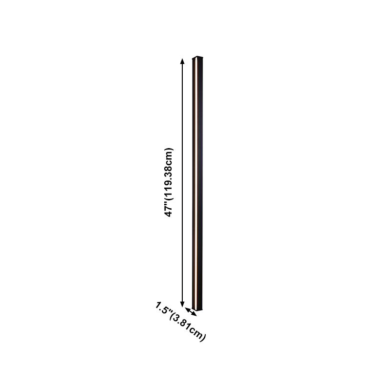 Linear Shape Metal Wall Light Modern Single Light Wall Mount Light Fixture in Black