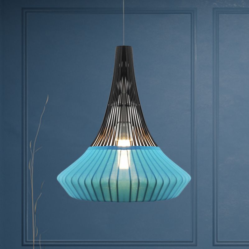 Tombre de cono de colgante Luz de estilo moderno 1 Luz colgante de color negro/rosa/rosa/azul para sala de estar