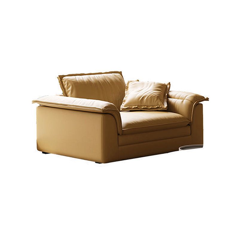 Pillow Top Arm Sofa & Chaise Faux Leather Cushions Loose Back Sofa