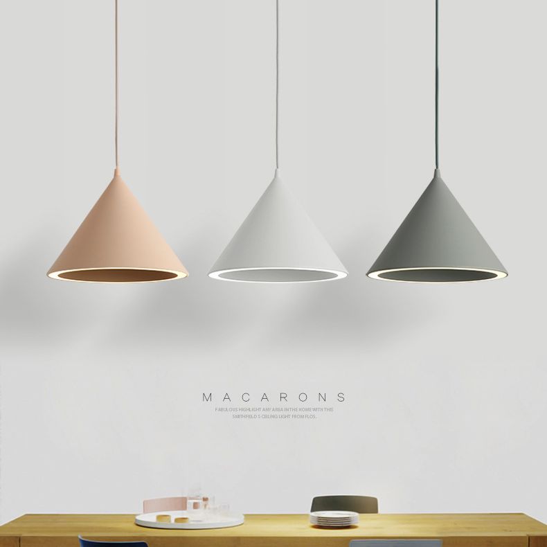 Makaroon -Mini -Anhänger -Leuchten -Leuchten -Aluminiumkegelform -Pendellampe zum Dinging -Tisch