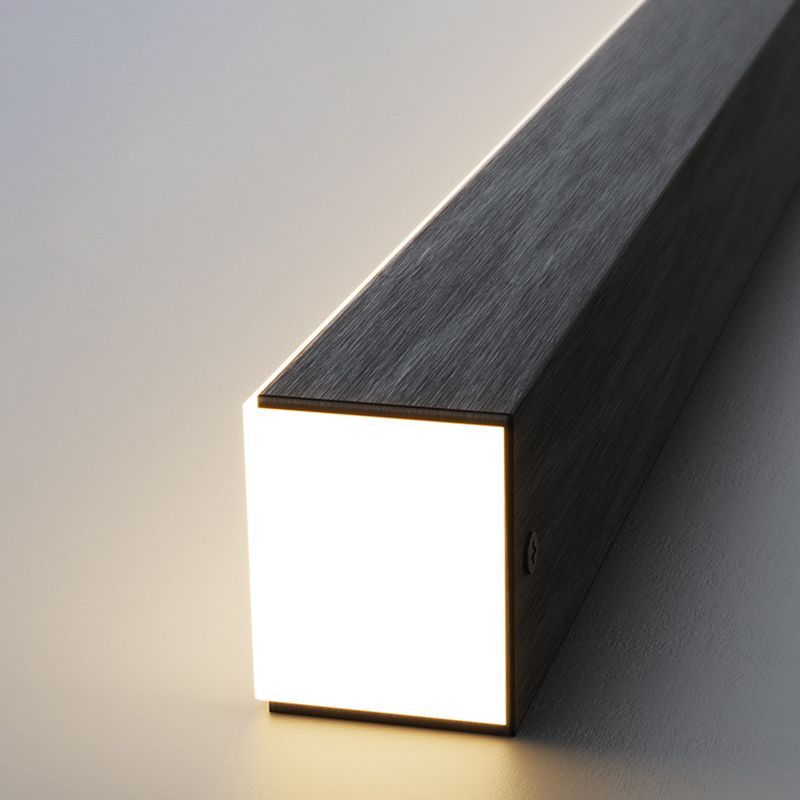 Linear 1 - Light LED Ceiling Pendant Fixture in Dark Black Aluminum Kitchen Island Fixture