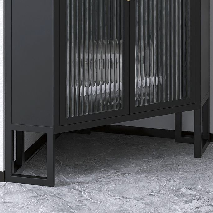 35.5"H Modern Stone Buffet Sideboard 2 Glass Doors Dining Room Buffet Server