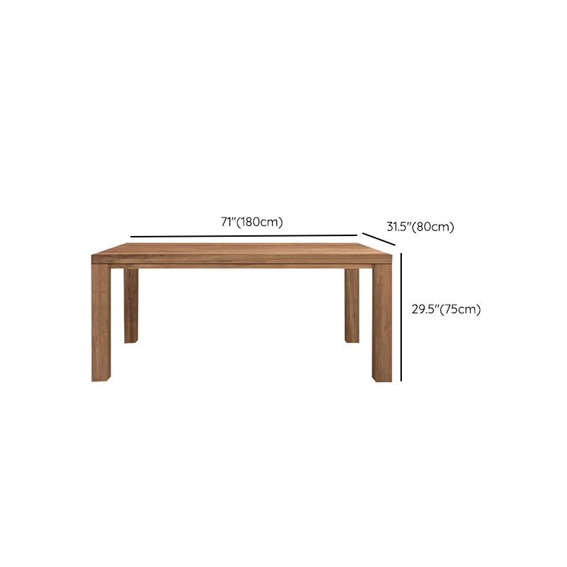 Rectangle 4 Legs Dining Table Modern Style Pine Wood Table for Kitchen