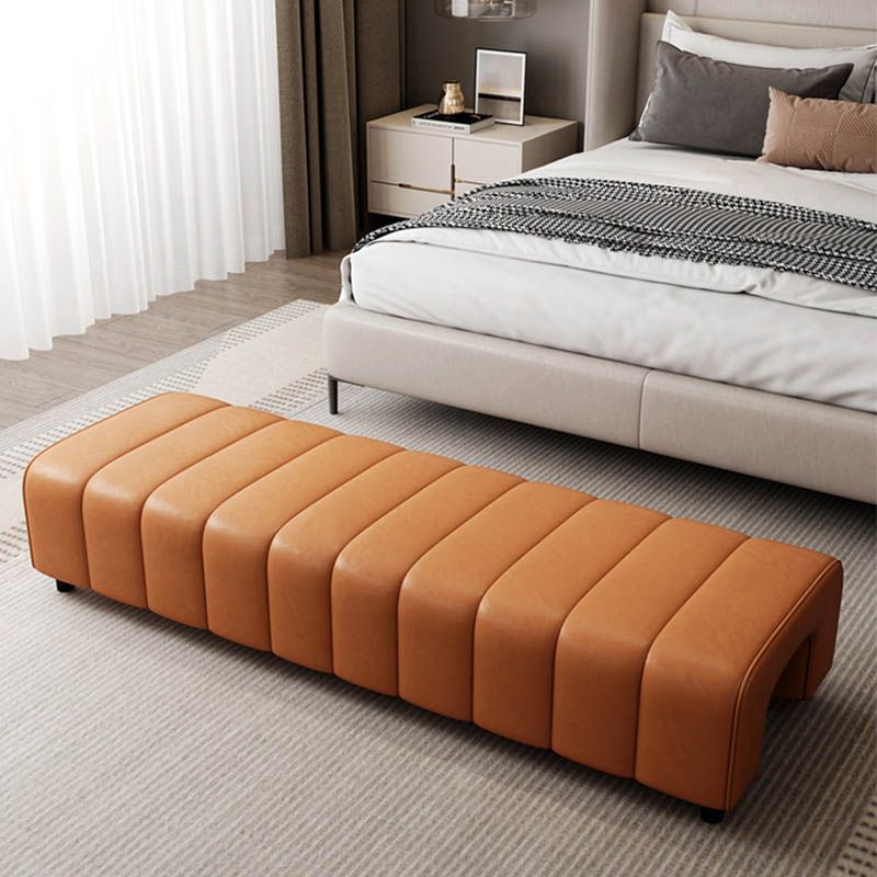 Rectangle Upholstered Bedroom Bench Modern Backless Seating Bench