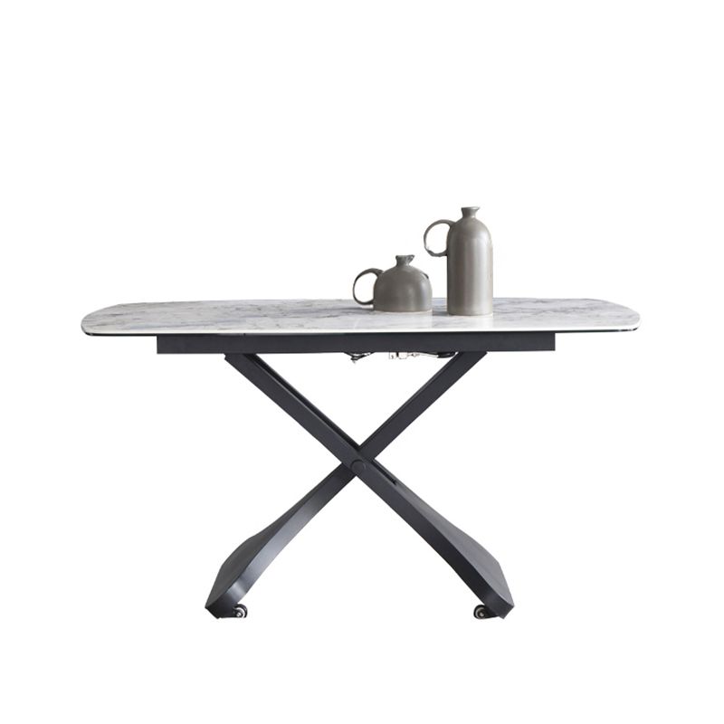 Moderno 1/4/5/7 Piezas Conjunto de comedor Rectángulo Rectáneo de la mesa de comedor de piedra sinterizada