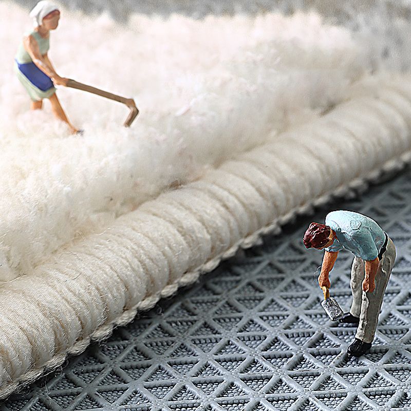 Grey Modern Carpet Geometric Pattern Polyester Area Rug Anti-Slip Area Rug for Bedroom