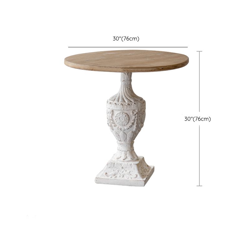 Wood and Metal Side End Snack Table Rustic Style Solid Wood End Table