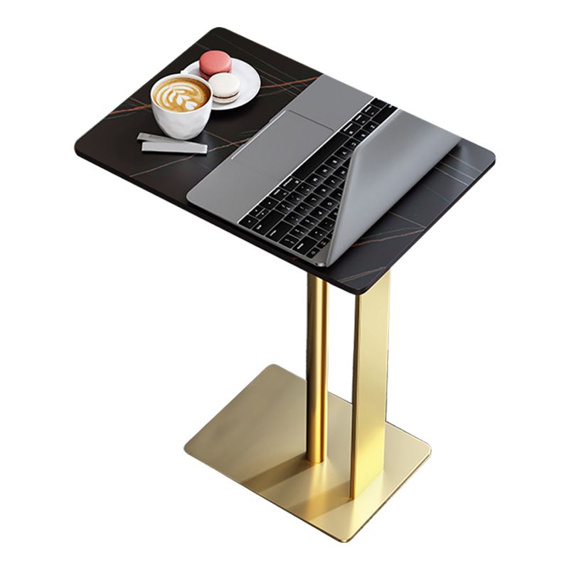 Contemporary Metal C Side Table 21.65" Tall Rectangular End Table