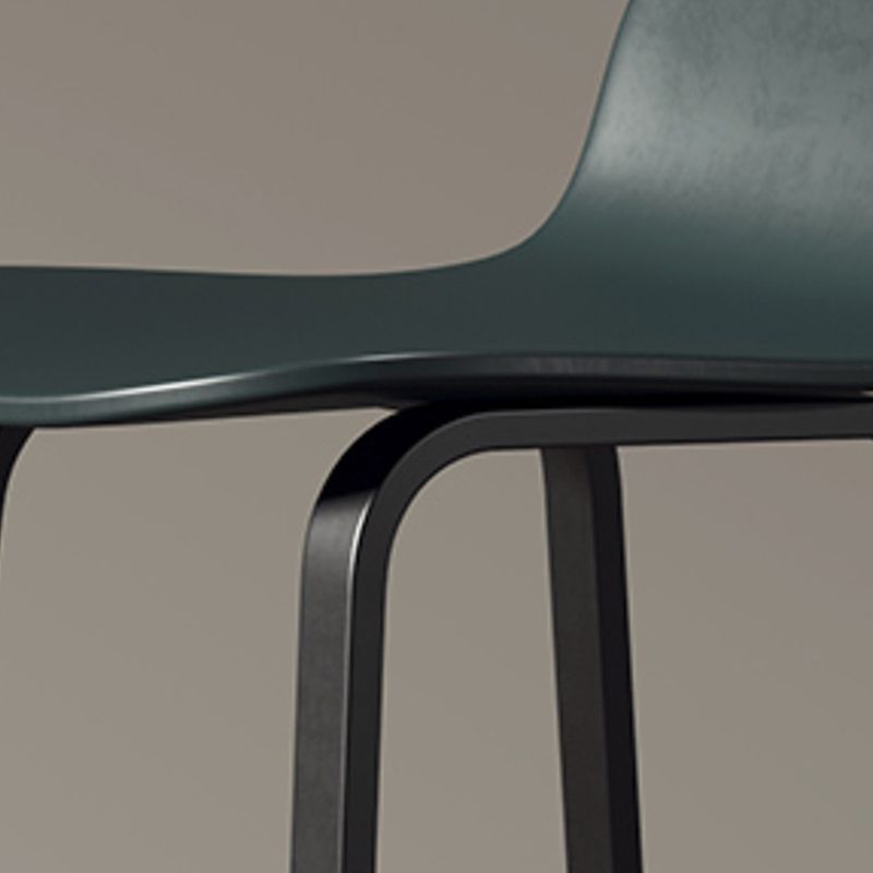 Nordic Indoor Simple Barstool Low Back Iron Tall Stool with Plastic Seat