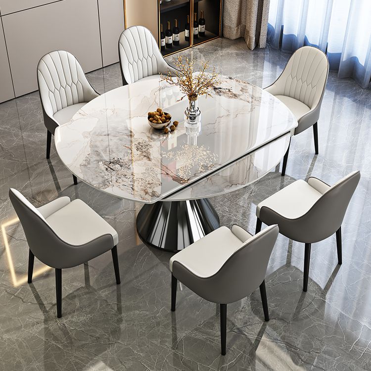 Contemporary 1/2/7 Pieces Furniture Round Stone Dining Set for Home
