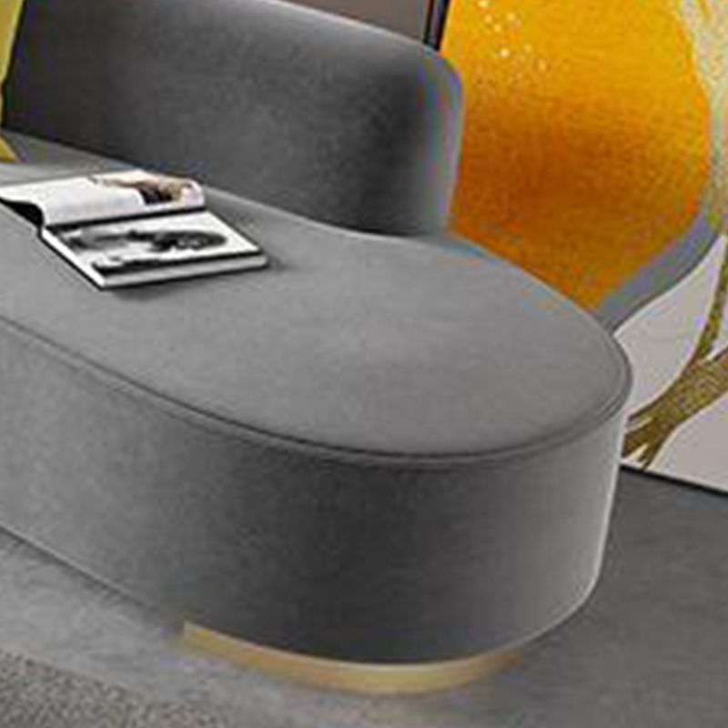 Modern Style Curved Sofa Minimalist Velvet Armless Sofa - 26.77" H