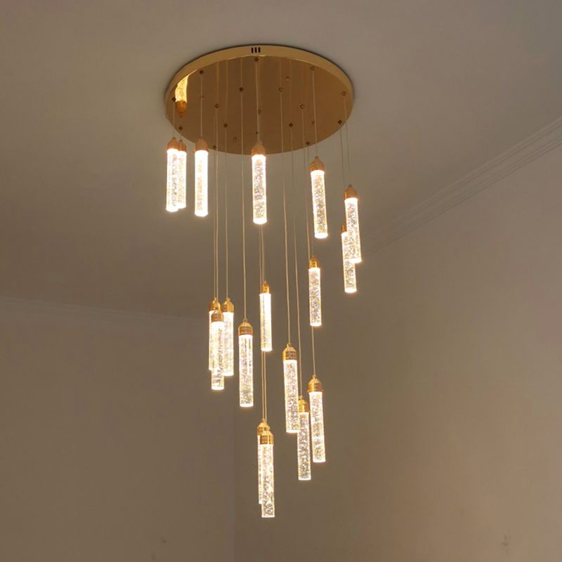 Column Hanging Light Fixtures Post-Modern Crystal Ceiling Pendant for Living Room