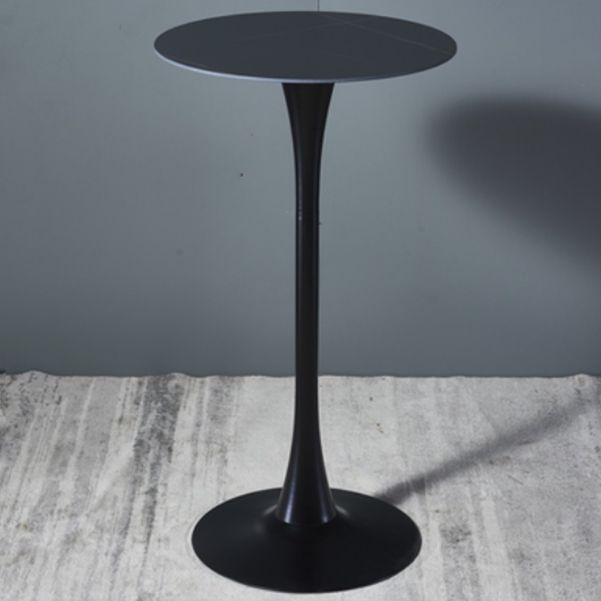 Stone Bar Dining Table Modern Round Bar Table with Pedestal for Dining Room