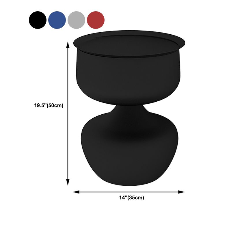 Tray Top Pedestal Side Table Round Sofa Corner Table with Storage