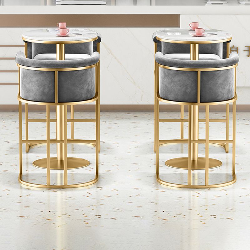 Glam Style Luxury Upholstered Bar Stools Armless Backrest Stools for Home