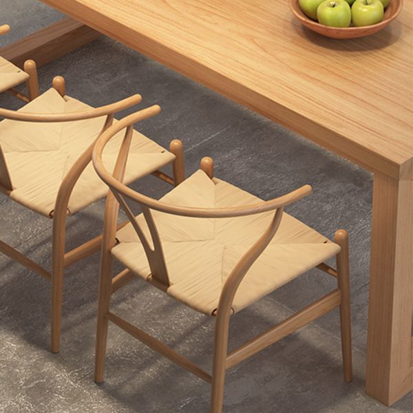 Simplicity Style Dinette Table Rectangle Solid Wood Dinner Table in Natural