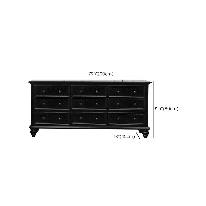 Traditional Storage Chest Solid Wood Dresser with 3/4/5/7/9/10 Drawers