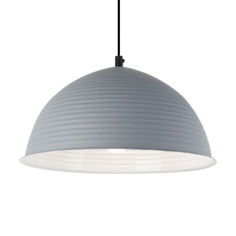Cafe Store Ridged gewölbter Anhänger Leichtes Aluminium 12 "/16" W 1 Light Nordic Style Suspension Lampe in Blau/Grün/Gelb