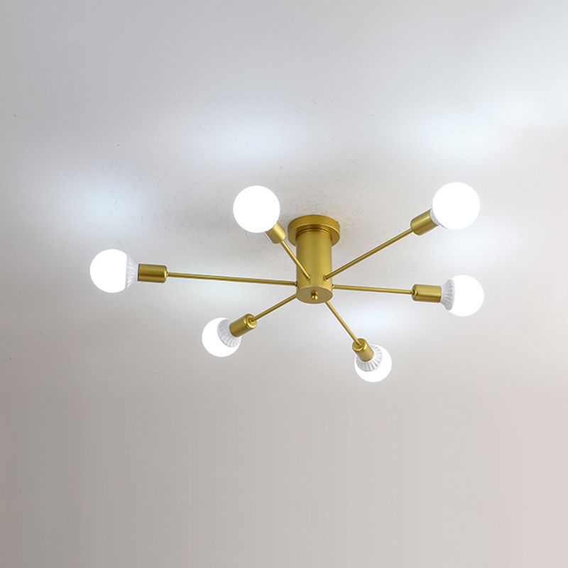 Industrial Ceiling Light Creative Semi-flush Mount Light Fixture for Sitting Room
