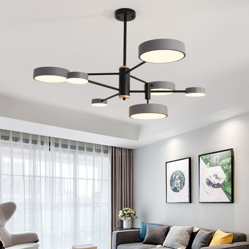 Metal Round Shape Flush Ceiling Light Modern Multi Lights Flush Mount Lighting Fixture