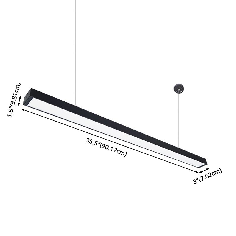 Luce del soffitto a sospensione di metallo rettangolare Modern Aione per l'illuminazione a sospensione per ufficio