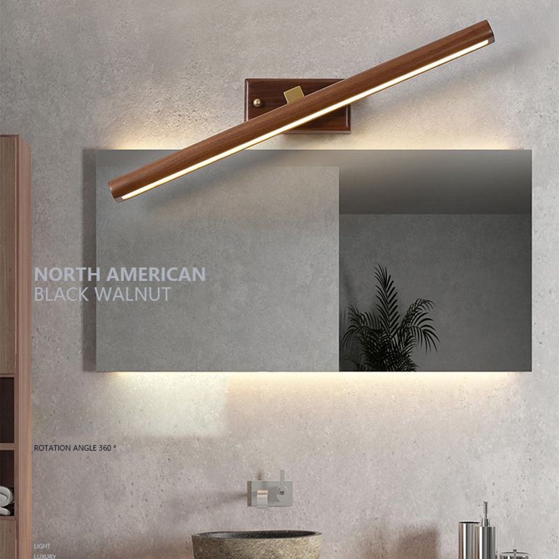 Modern Wooden Makeup Mirror Light Rotatable LED Mirror Lamp Fixture for Bathroom