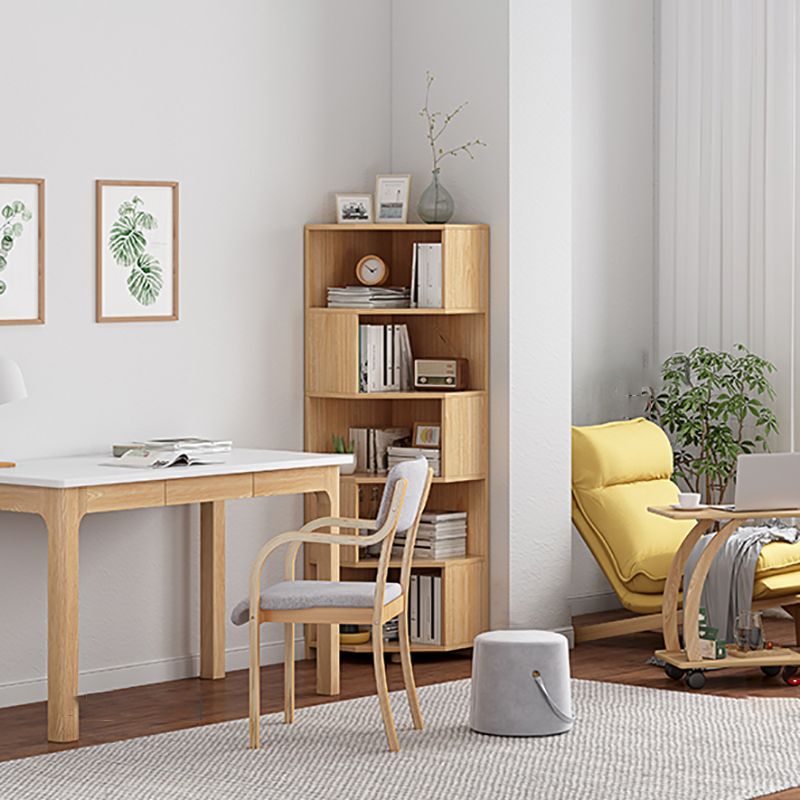 Modern Style Closed Back Bookshelf Engineered Wood Bookcase with Shelves