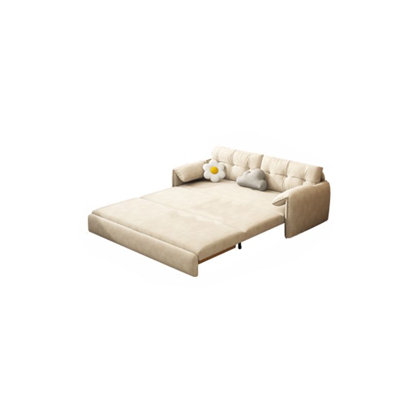 31" Wide Scandinavian Sofa Futon Faux Leather White Sleeper Sofa