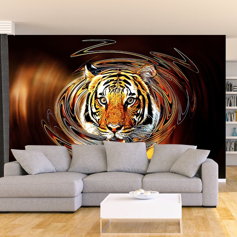 Illustration Tiger Wall Decal for Home Play Room Moisture Resistant, Made to Measure