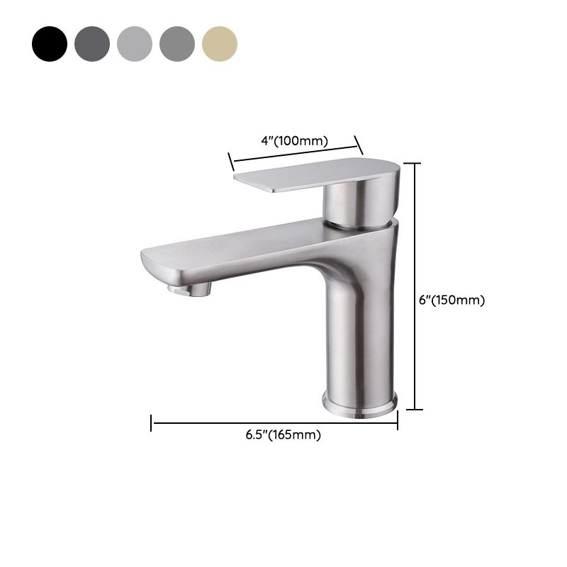 Stainless Steel Bathroom Lavatory Faucet 1 Handle Hot and Cold Basin Faucet with Hoses