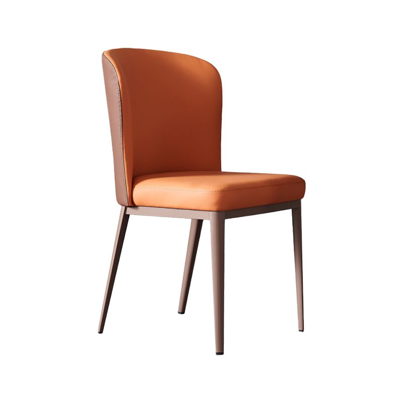 Dining Room Metal Legs Chair Faux Leather Parsons Dining Chair