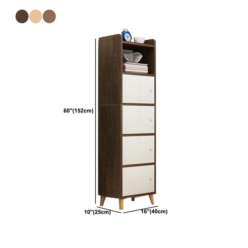 Scratch Resistant Rectangle Accent Cabinet 9.84" Wide Contemporary Wooden Cabinet