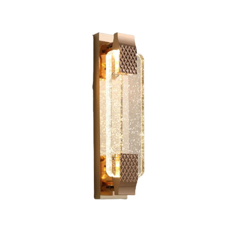 LED Crystal Wall Mount Lighting in Gold & Clear Modern Wall Sconce