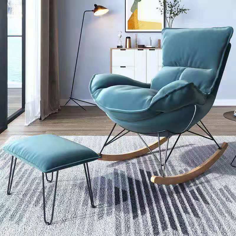 Leisure Solid Color Rocker Chair Water Resistant Glider Chair with Ottoman