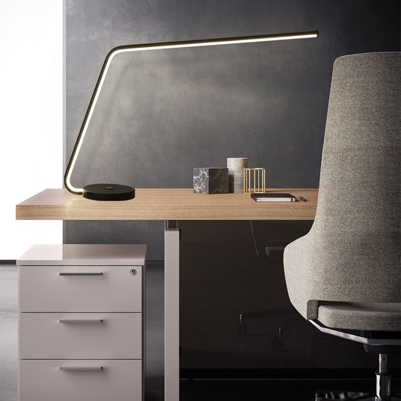 Linear 1 Light Table Light Contemporary Metal Night Table Lamps for Study Room