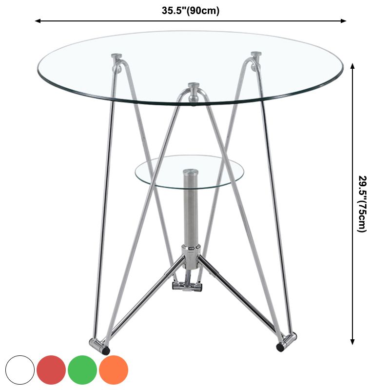 Table de salle à manger de cuisine de style moderne table ronde avec base en métal