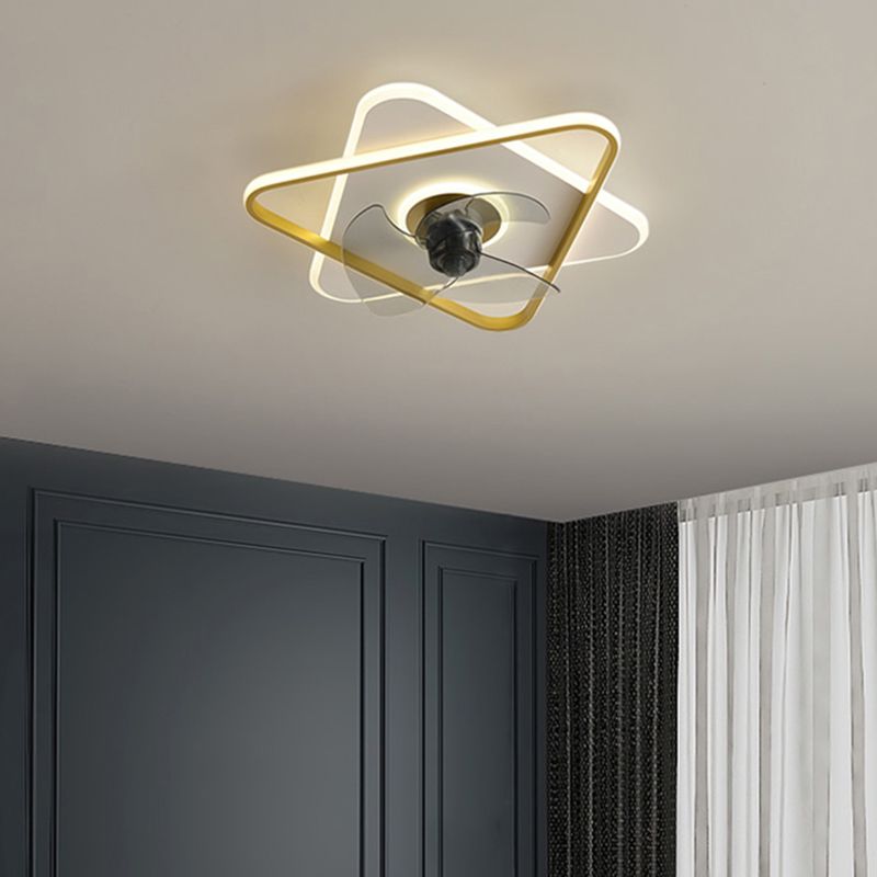 Contemporary Style Geometric Fan Light Metal LED Flush Mount Light for Bedroom