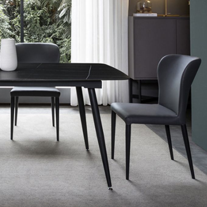 Faux Leather Kitchen Dining Chairs Wingback Parsons Dining Chairs