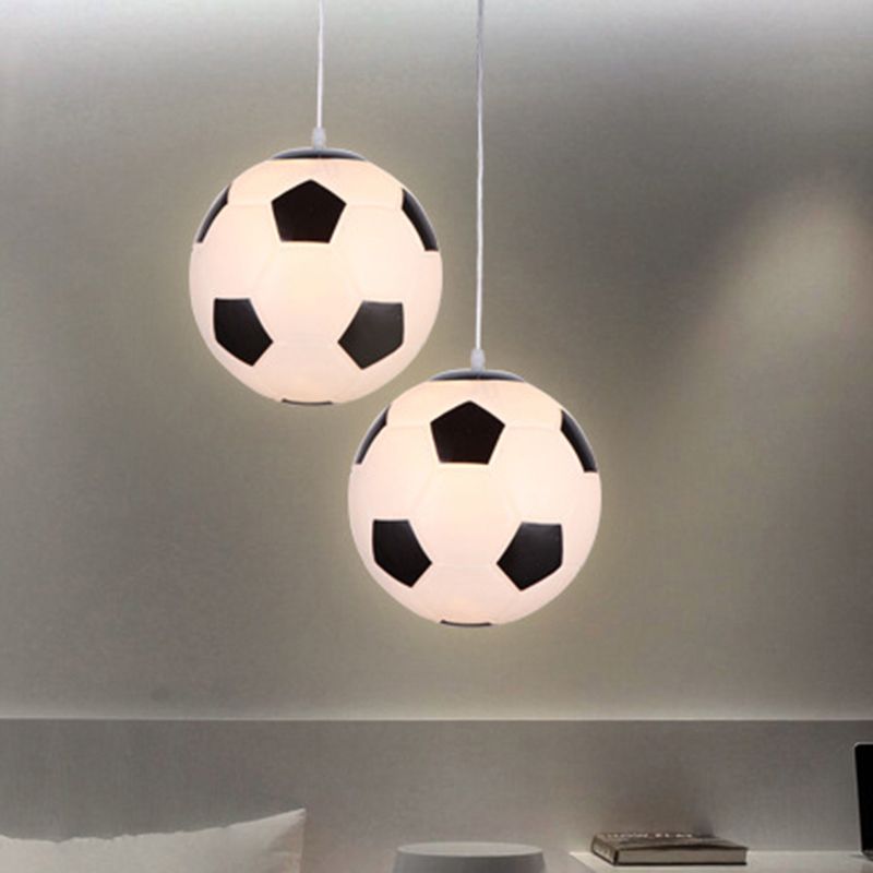 1 Light Football Ceiling Pendant Light Kids Metallic Suspended Lighting Fixture for Children Bedroom