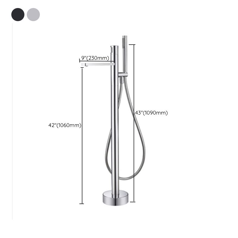 Floor Mounted Metal Freestanding Tub Filler Swivel Nickel Freestanding Faucet