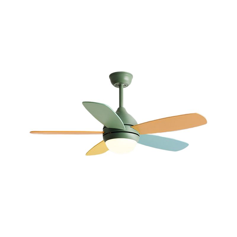 1-Light Ceiling Fan Lamp Modern Style Metal Ceiling Fan Lighting for Bedroom