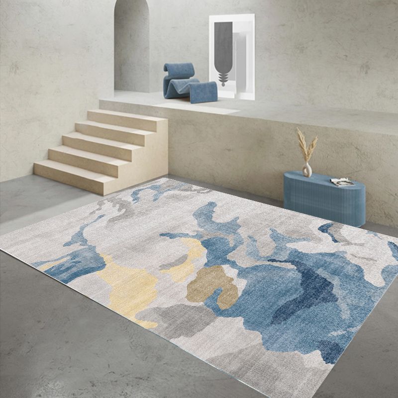 Modern Ombre Pattern Rug Polyester Indoor Carpet Non-Slip Backing Area Rug for Living Room