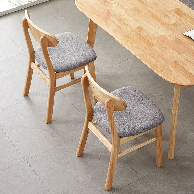 Chaise d'appoint de salle à manger moderne en bois avec coussin, chaise d'appoint à dossier ouvert pour la cuisine