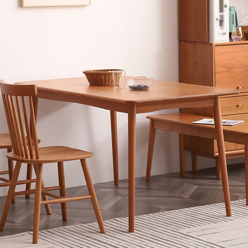 Table à manger en bois cerise moderne 4 jambes table en bois massif pour la maison