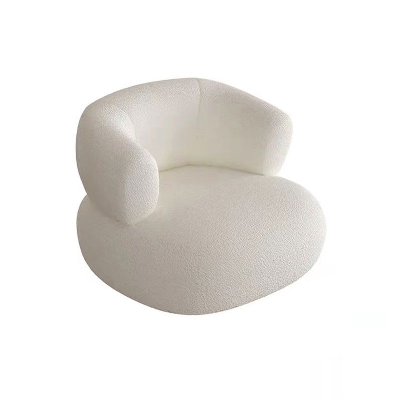 Contemporary Armless Sofa Wool Cloud-Shaped Seating in Cream